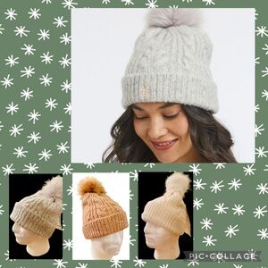New Mark & Graham chunky cable knit hat